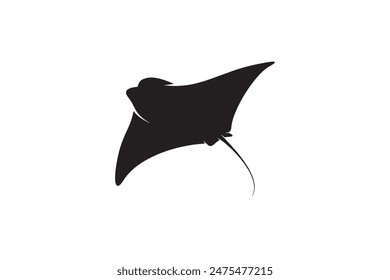 Manta ray fish silhouette art vector image