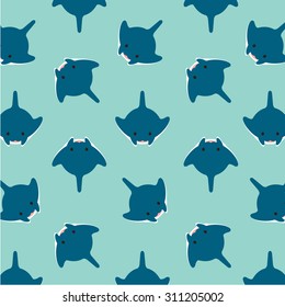 Manta Ray Fish Vector Pattern