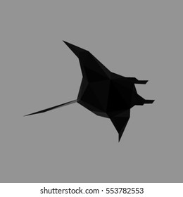 MANTA RAY GEOMETRIC LOW POLY POLYGONAL LINE