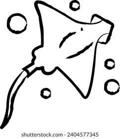 Manta ray hand drawn vector illustration