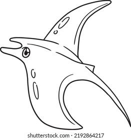 Manta Ray Isolated Coloring Page for Kids