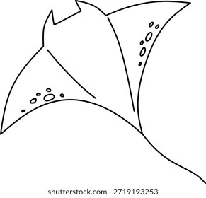 Vetor de Arte de Linha de Raio Manta
