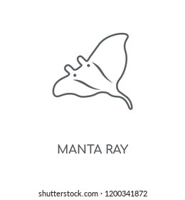Manta ray linear icon. Manta ray concept stroke symbol design. Thin graphic elements vector illustration, outline pattern on a white background, eps 10.