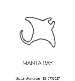 Manta ray linear icon. Modern outline Manta ray logo concept on white background from animals collection. Suitable for use on web apps, mobile apps and print media.