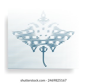 Manta Ray Lines Hologram Effect Sea Wavy Blue Vector Background