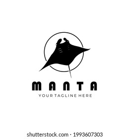 Manta Ray logo design vector illustration