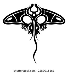 Manta ray in Maori style. Tattoo sketch tribal ethno style. Tattoo for divers.