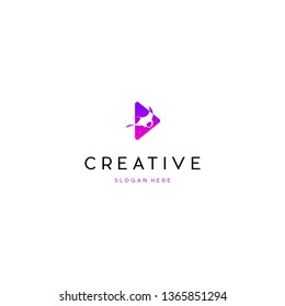 Manta Ray Musical Media Play Creative Business Logo