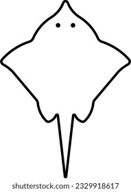 manta ray manta ocean ray fish Outline