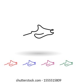 Manta ray one line multi color icon. Simple thin line, outline vector of animals one line icons for ui and ux, website or mobile application