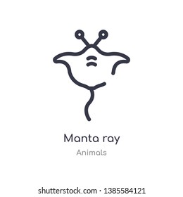 manta ray outline icon. isolated line vector illustration from animals collection. editable thin stroke manta ray icon on white background