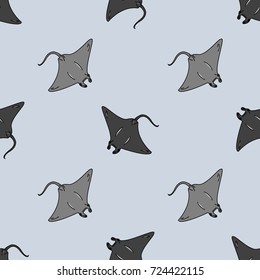 Manta ray seamless pattern