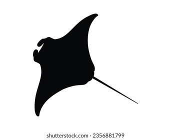 Manta ray silhouette vector art white background