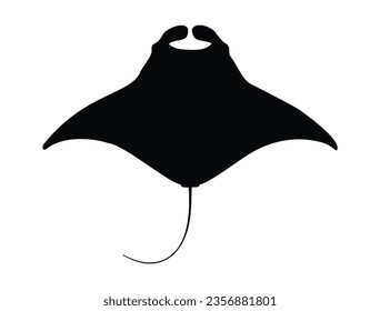 Manta ray silhouette vector art white background