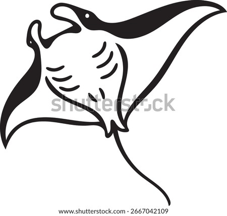 Manta Ray Silhouette Vector Icon