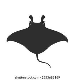 Manta Ray or Sting Ray icon vector illustration flat.