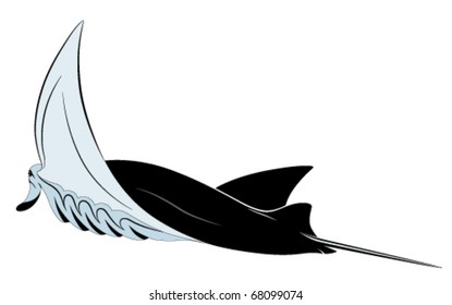 Manta Ray tattoo- vector