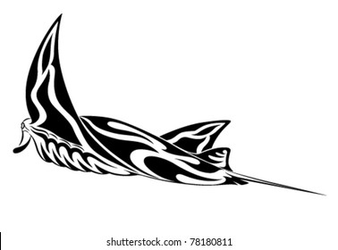 Manta Ray, tribal tattoo