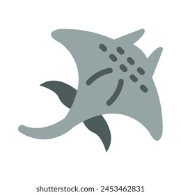 Manta Ray Vector Flat Icon Design