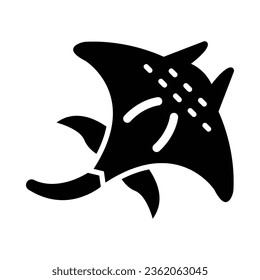 Manta Ray Vector Glyph Icon For Personal And Commercial Use.
