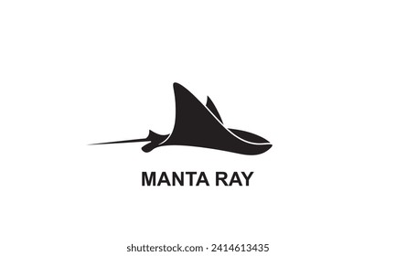 Manta Ray in vector on white background