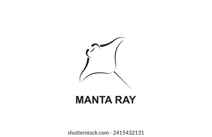 Manta Ray in vector on white background