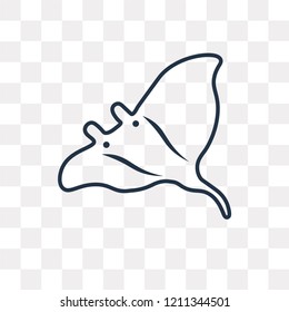 Manta ray vector outline icon isolated on transparent background, high quality linear Manta ray transparency concept can be used web and mobile
