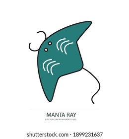 manta ray vector type icon