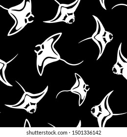 manta rey vector seamless pattern. Concept for print, web design, cards, textile