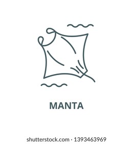 Manta vector line icon, linear concept, outline sign, symbol