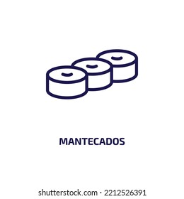 mantecados icon from culture collection. Thin linear mantecados, food, fat outline icon isolated on white background. Line vector mantecados sign, symbol for web and mobile