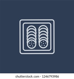 Mantecados icon. Mantecados linear design concept from Spanish Food collection. Simple element vector illustration on dark blue background.