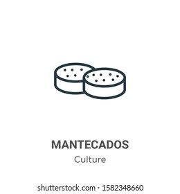 Mantecados outline vector icon. Thin line black mantecados icon, flat vector simple element illustration from editable culture concept isolated on white background
