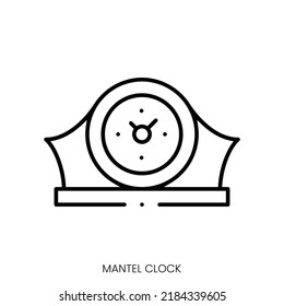 icono del reloj de mantel. Signo de estilo lineal aislado en fondo blanco. Ilustración del vector