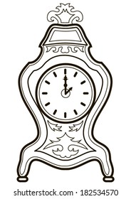Mantel clock isolated on white background
