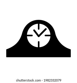 Mantelpiece clock icon isolated vector illustration. High quality black style vector icon