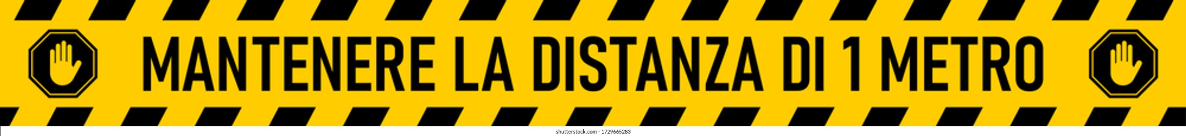 Mantenere La Distanza Di 1 Metro ("Keep a Distance of 1 Meter" in Italian) Social Distancing Floor Marking Icon. Vector Image.