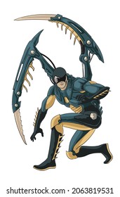 Manthis superhero character, art.illustration, vector