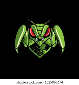 Mantis emblem logo. vector for esport team, t-shirt design, or any other purpose.