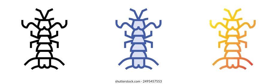 mantis icon. Linear, Blue Fill and Gradient Style Design Isolated On White Background