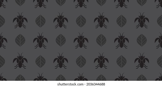 Mantis illustration background. Seamless pattern. Vector. 