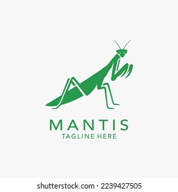 Mantis insect logo design vector