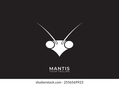 Mantis logo vector design, Mantis logo, Insect. Grasshopper line logo, silhouette logo.