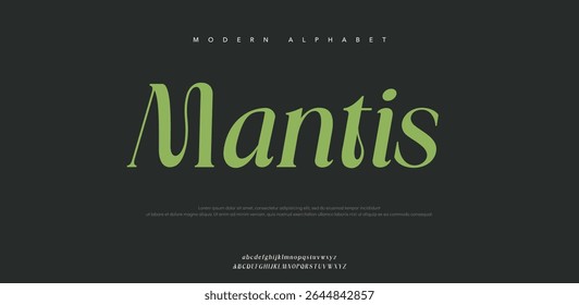 Mantis Luxury alphabet letters font. Typography elegant wedding classic lettering serif fonts decorative vintage retro. vector illustration 