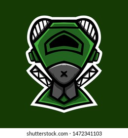 Mantis ninja mascot logo. Green ninja esports logo