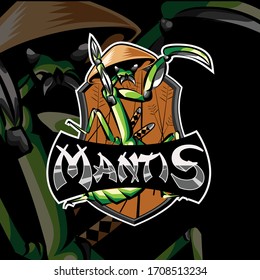 mantis ninja samurai mascot logo esport game