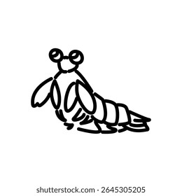 mantis shrimp icon vector, line style icon