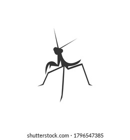 Mantis silhouette vector on a white background