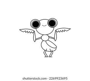 Mantis vector isolated outline icon. Mantis animal vector icon. Mantis icon 