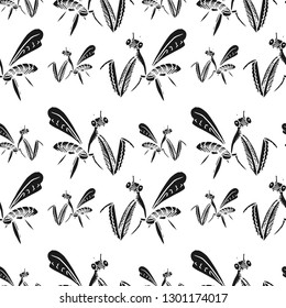 mantis vector seamless pattern